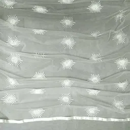 noise Net Embroidered White Women Dupatta image 3