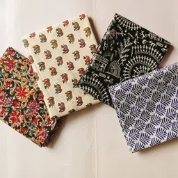 bsashiko Unstitched Pure Cotton Blouse Material Printed-picture-17