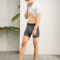 damensch Deo-Soft Micro Modal Grey Solid Men Trunk image 2