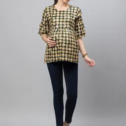 AV2 Cotton Maternity Geometric Print Top image 3