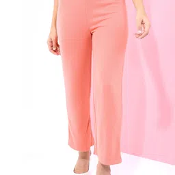 Women Solid Pink Track Pants-image-39