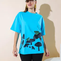 Stylecast X Hersheinbox Women Printed Pure Cotton Oversized T-shirt image 3