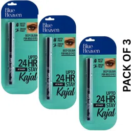 blue heaven JET BLACK UPTO 24 HR STAY KAJAL PACK OF 3 WATERPROOF & SMUDGEPROOF-picture-27