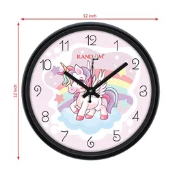 RANDOM Baby Unicorn Pink & Purple Printed Contemporary Wall Clock image 3