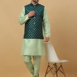 KRAFT INDIA Embellished Woven Nehru Jacket image 2