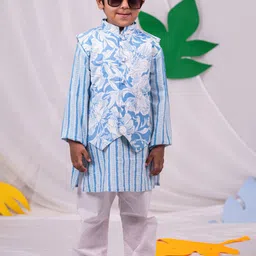 VASTRAMAY Printed Pure Cotton Nehru Jacket image 3