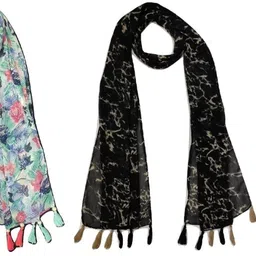 stolevilla Printed Chiffon Women Multicolor Scarf, Stole, Fancy Scarf-picture-14