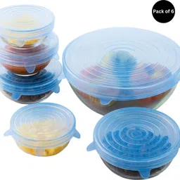 approxzero Multipurpose Reusable Silicone Food Covers (6 Pcs) 8 inch Lid Set, Pack of 6-picture-13