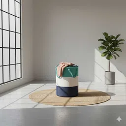 45 L Blue, White Laundry Bag-image-72