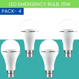 sacro 15W Rechargeable Inverter LED Bulb with Upto 4H.Power Cut Lighting Pack of_4S209 4 hrs Bulb Emergency Light image 1