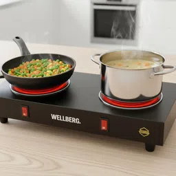 wellberg Compact Dual Coil 2 Burner Electric Stove 2000W - Portable for Home Home Kitchen Electric Cooking Heater-picture-37