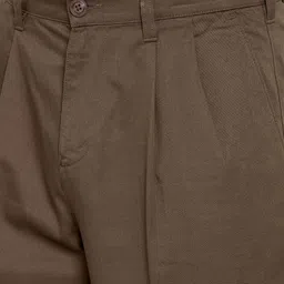 ColorPlus Men Brown Classic Regular Fit Solid Trousers image 4
