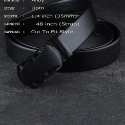 lobata lifestyle Men Casual Black Artificial Leather Belt image 2