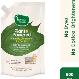 mother sparsh Baby Laundry Liquid Detergent (Powered by Plants) with Bio - Enzymes and Eucalyptus Oil, Refill Pack (500ml) Multi-Fragrance Liquid Detergent-picture-37