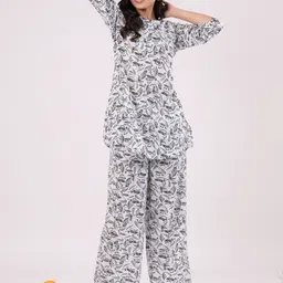 SANSKRUTIHOMES Printed Pure Cotton Top & Trousers Co-Ords image 5