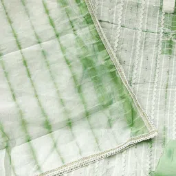 KALINI Tie and Dye Printed Sequinned Unstitched Dress Material image 3