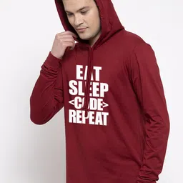 Friskers Men Maroon & White Typography Printed Cotton T-shirt image 5