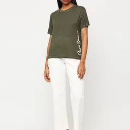 Pepe Jeans Typography Printed Drop-Shoulder Relaxed Fit T-shirt image 3