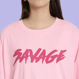 Fabflee Pack Of 2 Graphic Printed Drop-Shoulder Sleeves Oversized Cotton T-shirt image 2