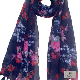 fusfus Printed Chiffon Women Multicolor Stole, Fancy Scarf, Scarf image 4