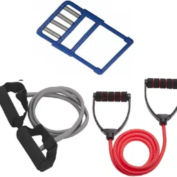 dr pacvu Set3|Single and Plastic Resistance Band, Plastic Gripp Body Stretching,Exerciser Fitness Accessory Kit Kit-picture-18