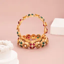 gc premium jewellery Brass Cubic Zirconia Gold-plated Bangle Set-picture-12