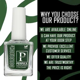 PERPAA Colorich Chip Resistant & Long Lasting Glossy Nail Polish 10 ml - Army Green 14 image 5