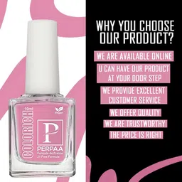 PERPAA Colorich Chip Resistant & Long Lasting Glossy Nail Polish 10 ml - Baby Pink 03 image 5