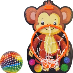 nhr Monkey Small Basket Ball Kit Set with Ring & Ball, Playing Indoor Outdoor Game, image 2