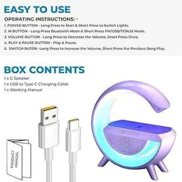 Totthar G Shape Multifunctional Google Speaker Wireless Charger MS151 56 W Bluetooth Party Speaker image 2