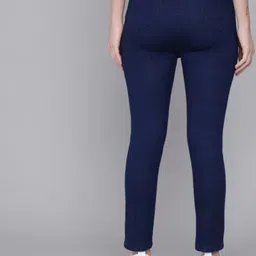 skyglory Women Skinny High Rise Dark Blue Jeans image 2