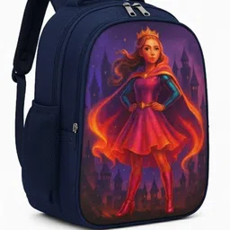 Princess Castle Navy Blue School Bag for Kids – Eye Catching Design Waterproof School Bag-image-39