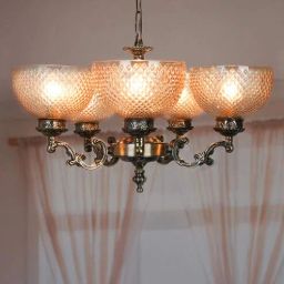 fos lighting Gafieira Gold Metal Shaded Chandelier-picture-23