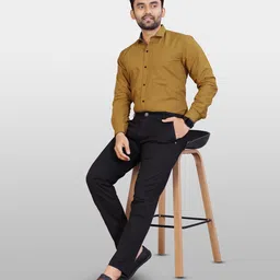 vebnor Men Regular Fit Solid Button Down Collar Formal Shirt image 3