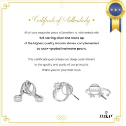 zarkan Royal Blue Diamond Pure Silver Love Ring Silver Zircon Rhodium Plated Ring image 4