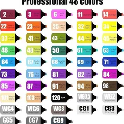 fristchoice Dual Tip Art Markers 48 Colours with Carrying Case image 3
