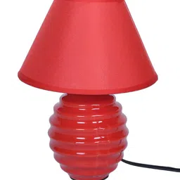 TAYHAA Red Textured Ceramic Classic Table Lamp image 4