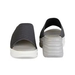 madam glorious Women Grey Platform Mules with Laser Cuts image 2