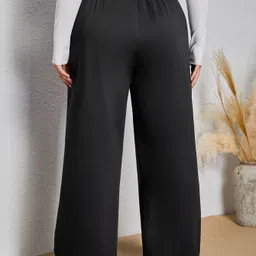 dockstreet Women Loose Fit Black Cotton Blend Trousers-picture-37