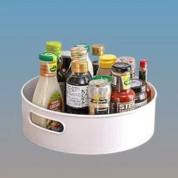 Plastic circular Turning Storage Organizer – Residential & Pantry Storage Basket-image-2