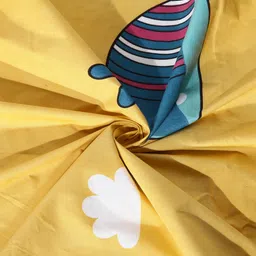 klotthe Yellow Abstract 300 TC Cotton Blend Double Bedsheet with 2 Pillow covers image 4