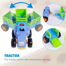 Construction Toy Play Set|Excavator, Dumper, Cement Mixer & Tractor Trolly-308-image-61