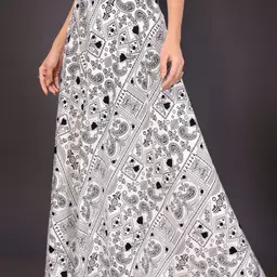 kitket fashion Women Flared White Viscose Rayon Trousers image 2