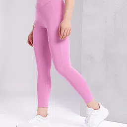 hrx by hrithik roshan Solid Women Pink Tights image 3