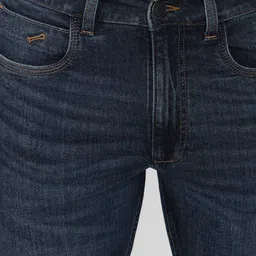 Peter England Casuals Men Slim Fit Low Distress Light Fade Jeans image 5