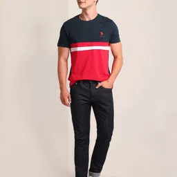 U.S. Polo Assn. Colourblocked Crew Neck Slim Fit T-shirt image 5