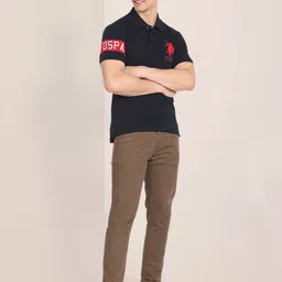 U.S. Polo Assn. Pique Half Sleeve Pure Cotton Slim Fit Polo T-shirt image 5