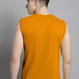 FBAR Typography Printed Sleeveless Slim Fit Pure Cotton T-shirt image 3