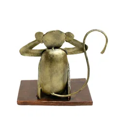 ExclusiveLane Reflections Of Rajasthan Gold-Toned & Brown Textured Monkey Mischief  Drawer Organiser image 5