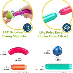 toys n smile Magnetic Sticks Building Blocks Educational STEM Learning Toy For Kid (30+ Pcs) image 3